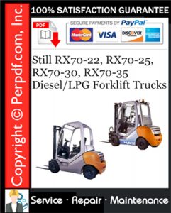 Still RX70-22, RX70-25, RX70-30, RX70-35 Diesel/LPG Forklift Trucks Service Repair Manual