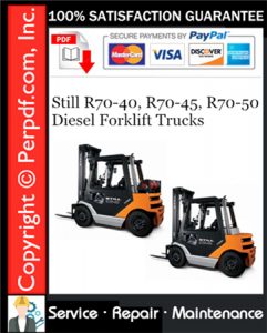 Still R70-40, R70-45, R70-50 Diesel Forklift Trucks Service Repair Manual