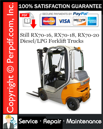 Still RX70-16, RX70-18, RX70-20 Diesel/LPG Forklift Trucks Service Repair Manual