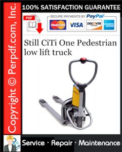 Still CiTi One Pedestrian low lift truck Service Repair Manual