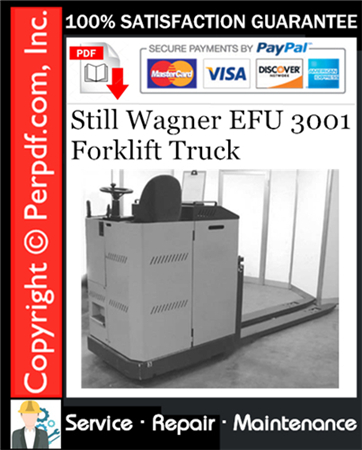 Still Wagner EFU 3001 Forklift Truck Service Repair Manual