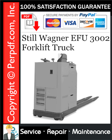 Still Wagner EFU 3002 Forklift Truck Service Repair Manual