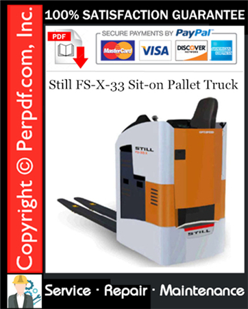 Still FS-X-33 Sit-on Pallet Truck Service Repair Manual