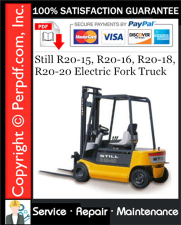 Still R20-15, R20-16, R20-18, R20-20 Electric Fork Truck Service Repair Manual