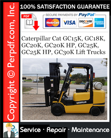 Caterpillar Cat GC15K, GC18K, GC20K, GC20K HP, GC25K, GC25K HP, GC30K Lift Trucks