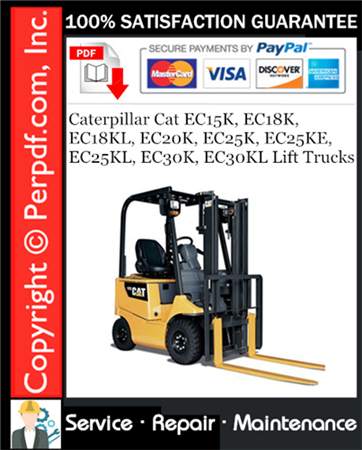 Caterpillar Cat EC15K, EC18K, EC18KL, EC20K, EC25K, EC25KE, EC25KL, EC30K, EC30KL Lift Trucks