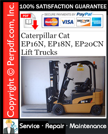 Caterpillar Cat EP16N, EP18N, EP20CN Lift Trucks Service Repair Manual