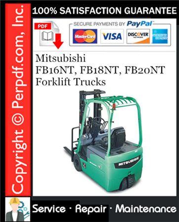 Mitsubishi FB16NT, FB18NT, FB20NT Forklift Trucks Service Repair Manual