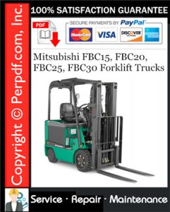 Mitsubishi FBC15, FBC20, FBC25, FBC30 Forklift Trucks Service Repair Manual