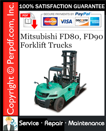 Mitsubishi FD80, FD90 Forklift Trucks Service Repair Manual