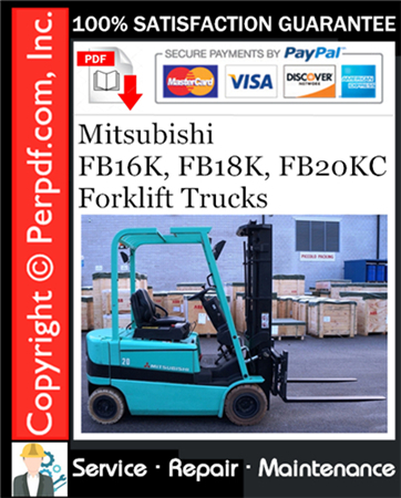 Mitsubishi FB16K, FB18K, FB20KC Forklift Trucks Service Repair Manual