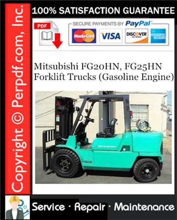 Mitsubishi FG20HN, FG25HN Forklift Trucks (Gasoline Engine) Service Repair Manual