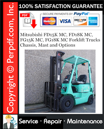 Mitsubishi FD15K MC, FD18K MC, FG15K MC, FG18K MC Forklift Trucks Chassis, Mast and Options