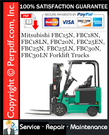 Mitsubishi FBC15N, FBC18N, FBC18LN, FBC20N, FBC25EN, FBC25N, FBC25LN, FBC30N, FBC30LN Forklift Trucks