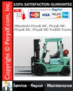 Mitsubishi FG20K MC, FG25K MC, FG30K MC, FG35K MC Forklift Trucks Service Repair Manual