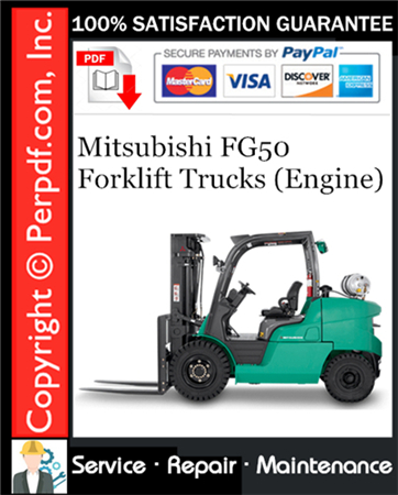 Mitsubishi FG50 Forklift Trucks (Engine) Service Repair Manual