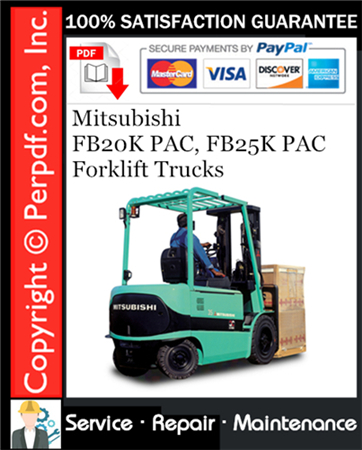 Mitsubishi FB20K PAC, FB25K PAC Forklift Trucks Service Repair Manual