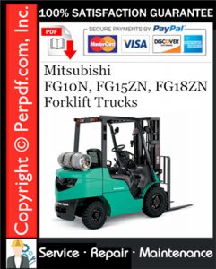 Mitsubishi FG10N, FG15ZN, FG18ZN Forklift Trucks Service Repair Manual