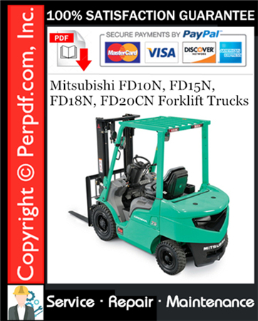 Mitsubishi FD10N, FD15N, FD18N, FD20CN Forklift Trucks Service Repair Manual