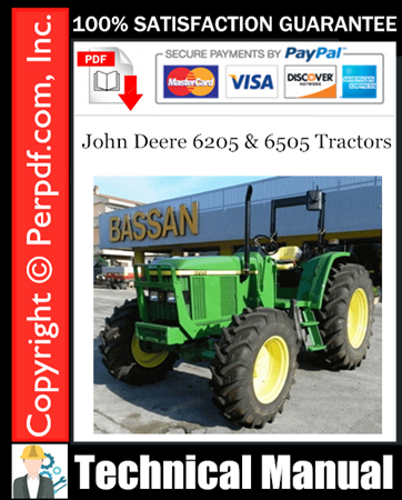 John Deere 6205 & 6505 Tractors Repair, Operation and Tests