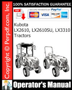 Kubota LX2610, LX2610SU, LX3310 Tractors Operator's Manual