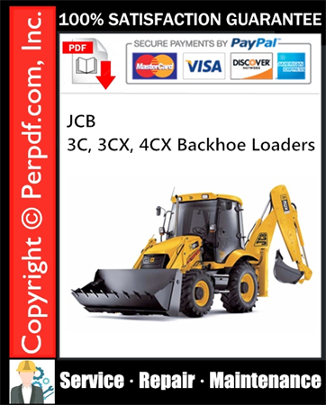 JCB 3C, 3CX, 4CX Backhoe Loaders Service Repair Manual