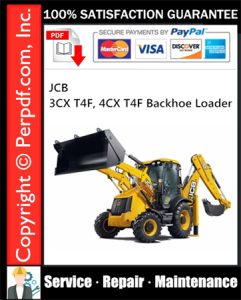 JCB 3CX T4F, 4CX T4F Backhoe Loader Service Repair Manual