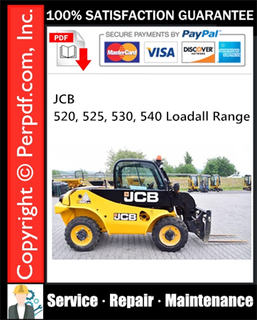 JCB 520, 525, 530, 540 Loadall Range Service Repair Manual