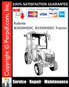 Kubota B2650HSDC, B3350HSDC Tractor Service Repair Manual