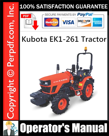 Kubota EK1-261 Tractor Operator's Manual