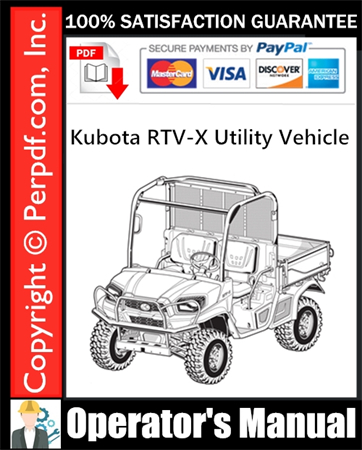 Kubota RTV-X Utility Vehicle Operator's Manual