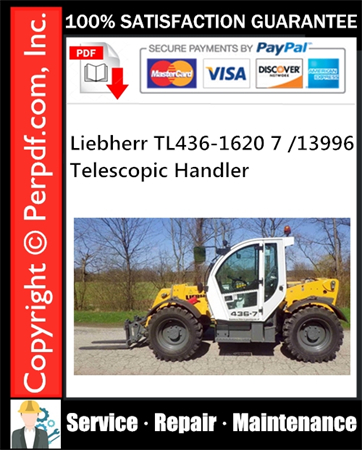 Liebherr TL436-1620 7 /13996 Telescopic Handler Service Repair Manual