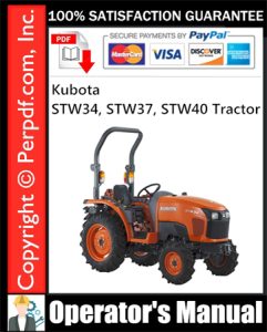 Kubota STW34, STW37, STW40 Tractor Operator's Manual