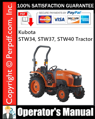 Kubota STW34, STW37, STW40 Tractor Operator's Manual